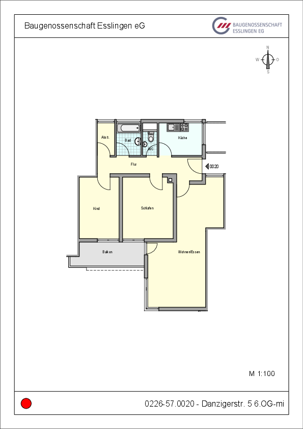 3-Zimmer Wohnung mit Balkon in Oberesslingen - Foto 4